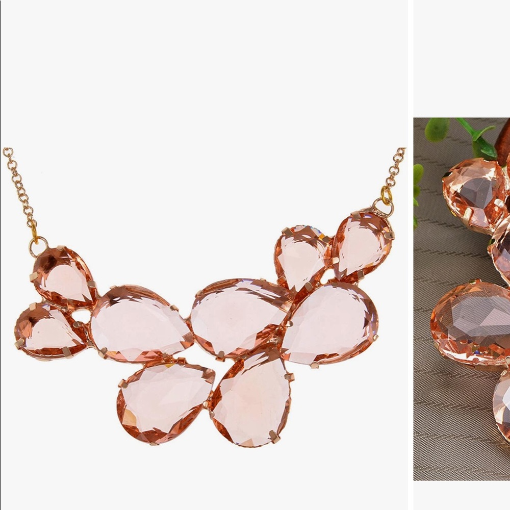 Rose gold tear drop necklace